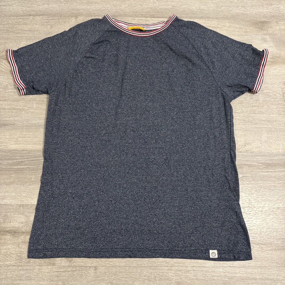 Free Planet Shirt Men’s XL Heather Blue Ringer Raglan Cotton Blend